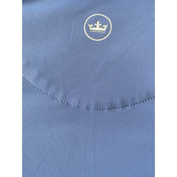 Peter Millar Polo Shirt Mens Medium Golf Blue White 40" chest Polyester Spandex - Picture 6 of 9